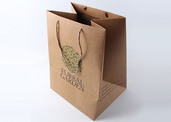 Bolsos de compras al por menor de encargo decorativos durables, bolsas de papel amistosas a granel de Eco