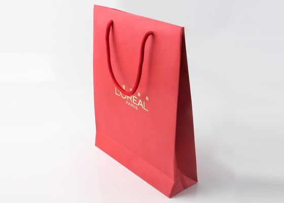 El embalaje de sellado caliente del regalo de la hoja de oro empaqueta las manijas de la cuerda del algodón del multicolor