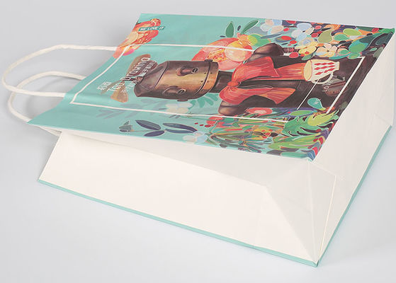 el embalaje del regalo del papel de 120GSM Kraft empaqueta el celofán con las manijas de papel torcidas