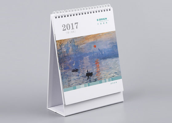 Material amistoso artístico de Eco del calendario de escritorio de oficina del papel de Kraft para el regalo del Año Nuevo