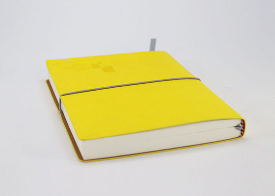 Papel compensado del cuaderno de papel amarillo limón elástico de la cubierta para la nota del negocio