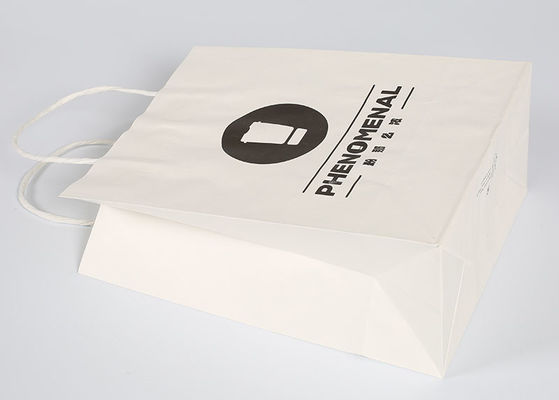 Bolsos blancos del embalaje del papel grande, bolsos impresos del regalo para el embalaje de la ropa del regalo