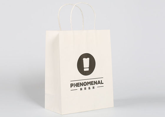 Bolsos blancos del embalaje del papel grande, bolsos impresos del regalo para el embalaje de la ropa del regalo