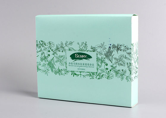 Caja de empaquetado del producto de encargo cosmético, cajas al por menor de encargo con el sello del oro verde