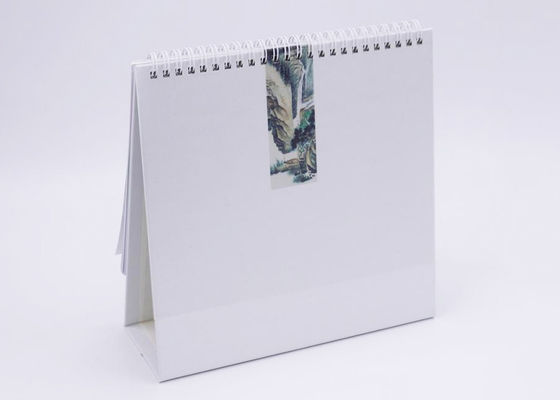 Calendario de escritorio de papel con la cubierta plástica transparente, calendarios de escritorio del negocio 300gsm