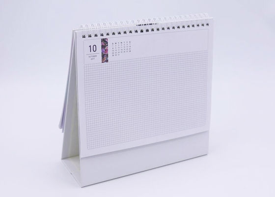 Calendario de escritorio de papel con la cubierta plástica transparente, calendarios de escritorio del negocio 300gsm