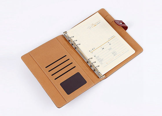 Impresión dura de cuero del flexor del planificador/del diario del cuaderno de la cubierta de la PU con la pluma