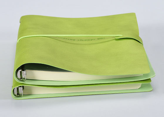Correas elásticos pequeño cuaderno sujeto multi, cuaderno de la cubierta de cartulina del verde de hierba
